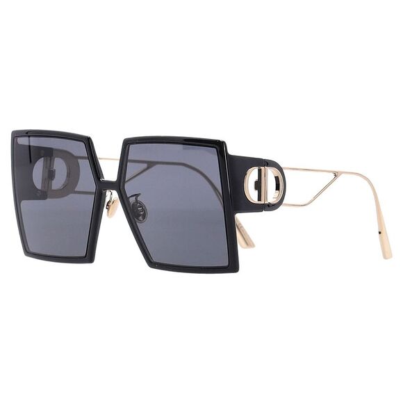 Dior 30Montaigne SU Oversized Framed Sunglasses in Black Acetate - Picture 2 of 12